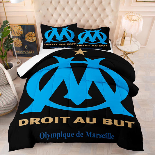 Olympique de Marseille Tröster Set Bettwäsche Set Schwarz 