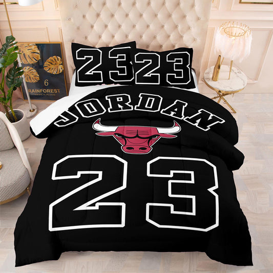 NBA Chicago Bulls Jordan 23 bed sheet set black
