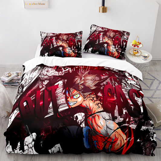 Black Clover 4pcs Comforter And Bed Sheet Set