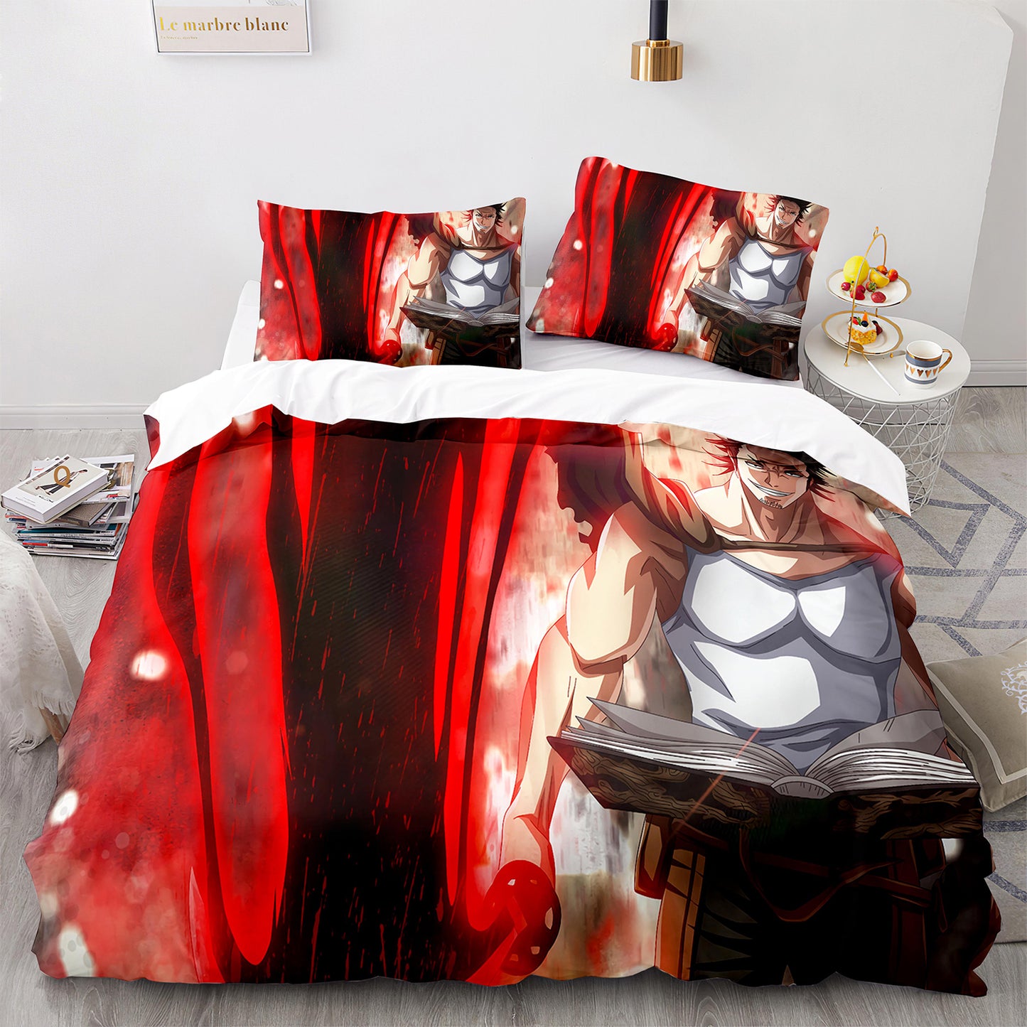 Anime Bedding Set Black Clover 4pcs Comforter And Bed Sheet Set Full Size