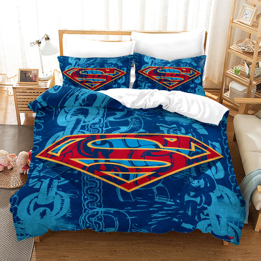 Superman S Marker 3D Bettdecken-Set 