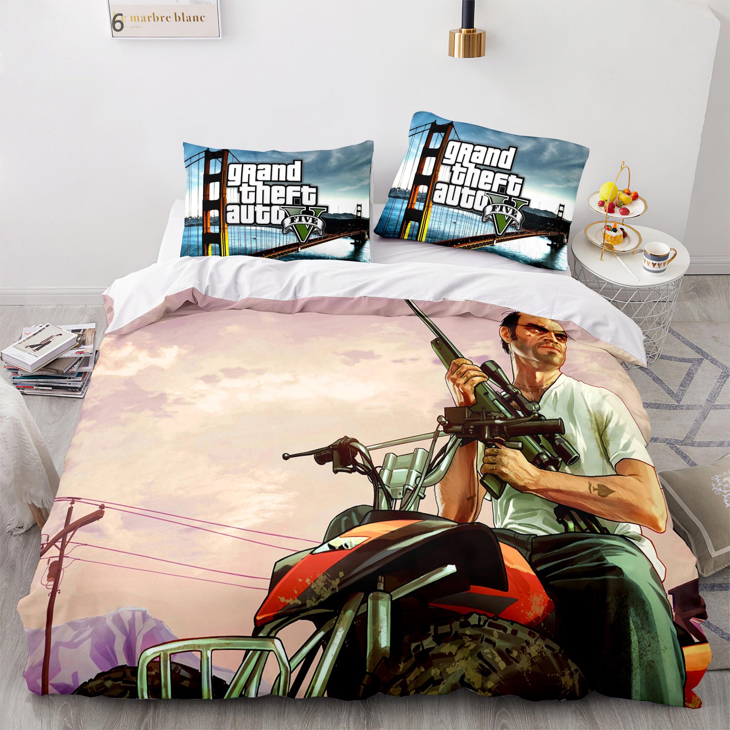 GTA man with a sniper rifle 3D comforter set