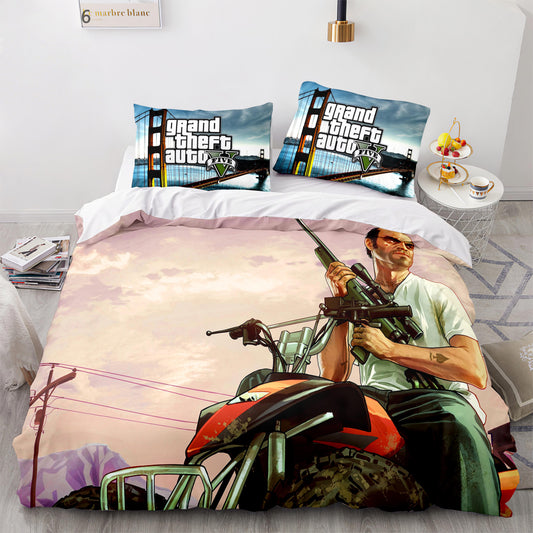 GTA man with a sniper rifle 3D comforter set