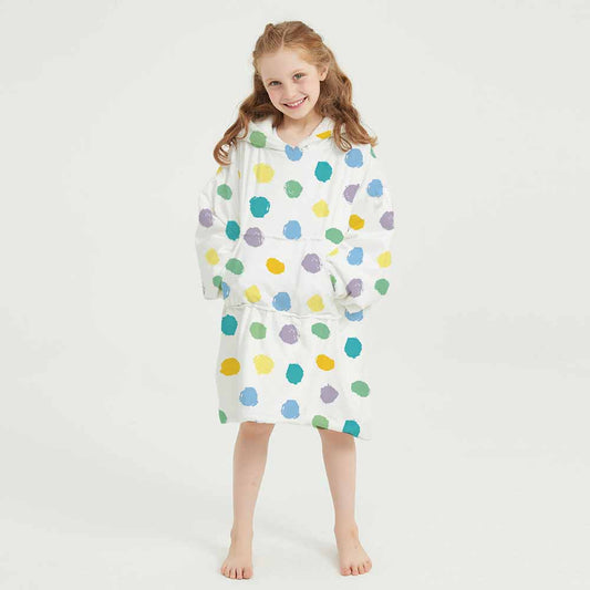 3d colorful spots winter homewear blanket hoodie for children