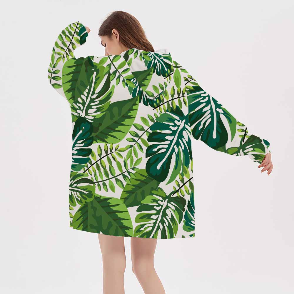 3D tropische Pflanzen Homewear Decke Hoodie Homewear für Frauen