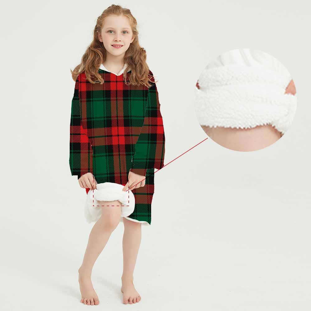 3D-Weihnachtsstreifen-Winter-Homewear-Decken-Hoodie für Kinder