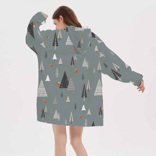 3D-Weihnachtsbaum-Winter-Homewear-Decken-Hoodie
