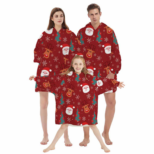 3d winter family homewear blanket hoodie for Christmas