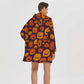 3d halloween pumpkin head winter homewear blanket hoodie