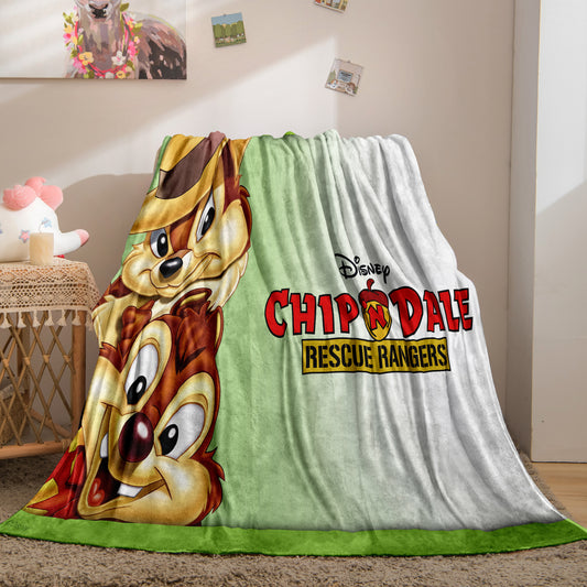Chip And Dale Flannel Fleece Throw Blanket For Kids