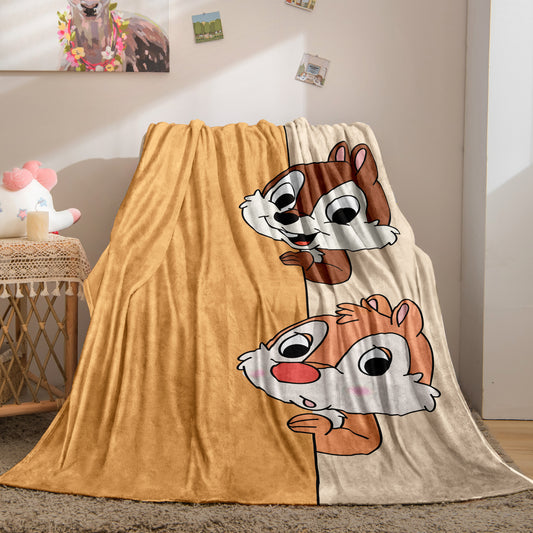 Chip And Dale Flannel Fleece Blanket Home Decor