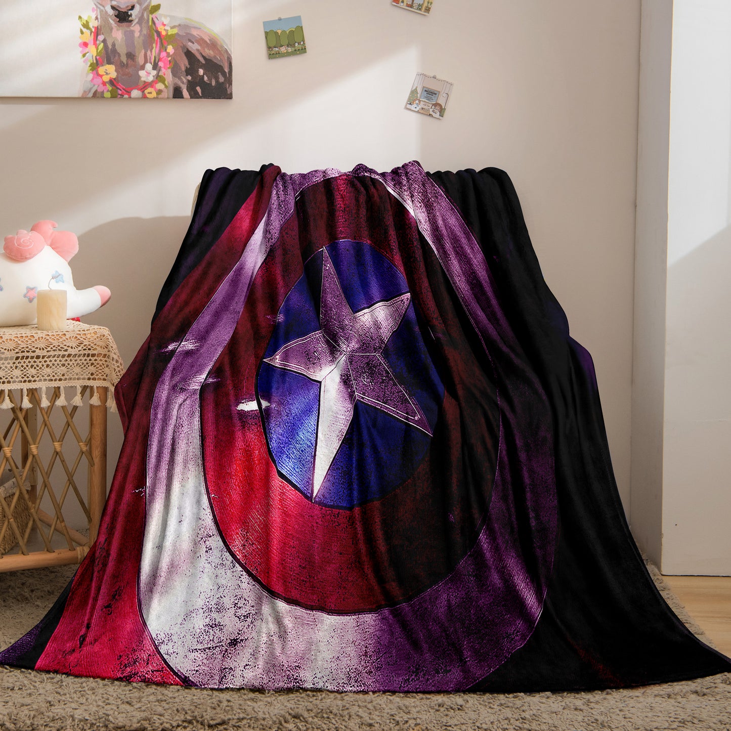 Marvel Captain America Shield Throw Blanket For Kids