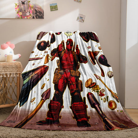 Super Hero Deadpool Flannel Fleece Blanket 40x60 inch