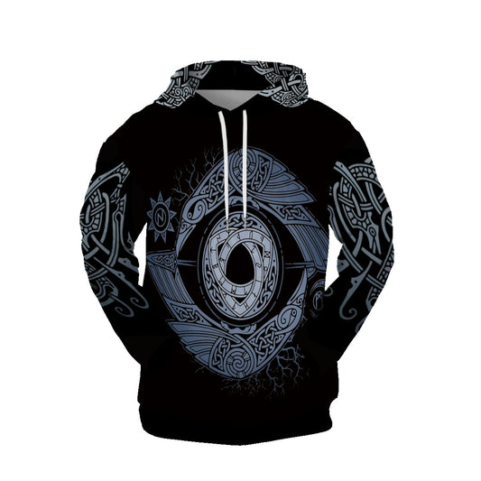Anpassen von Grafik-Hoodies 3D-Druck nordischer Mythologie Odin Eye Pullover-Sweatshirts