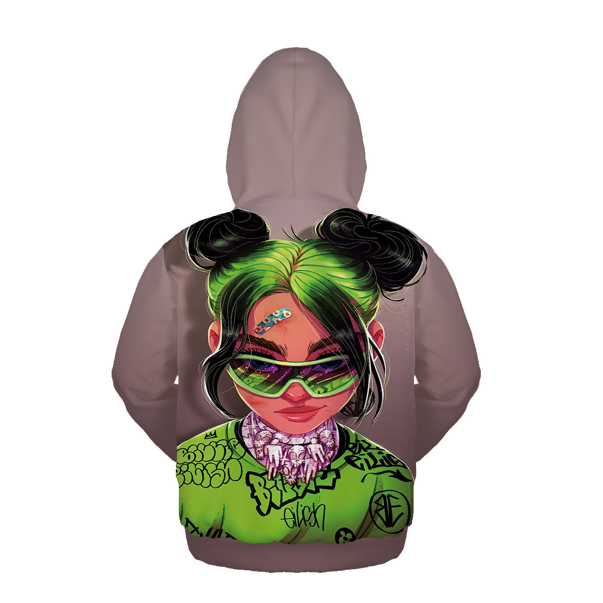 Free Shipping Unique Hoodies Pullover 3d White Billie Eilish Printed Sweatshirts