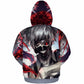 Free Shipping Kaneki Ken Hoodie Pullover 3d Print Sweatshirts