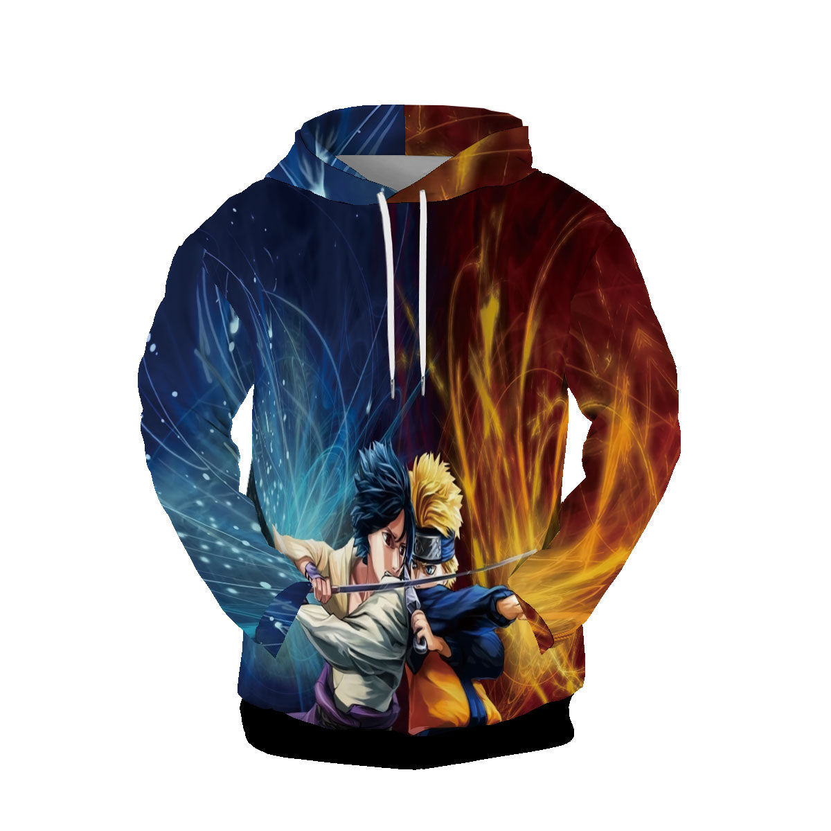 Herren Hoodie Pullover 3D Print Sweatshirts Naruto und Sasuke