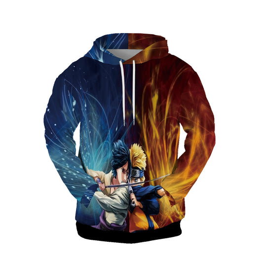 Men's Hoodie Pullover 3d Print Sweatshirts Naruto and Sasuke