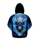 3D Print Ice Flame Skull Hoodie Pullover Sweatshirts Novel Hoodie