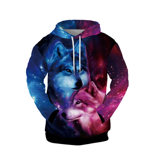 Free Shipping Unique Hoodies Pullover 3d Wolf Printed Sweatshirts