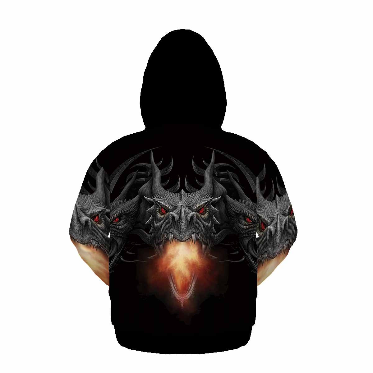 Three-headed dragon Hoodie Pullover 3d Print Sweatshirts