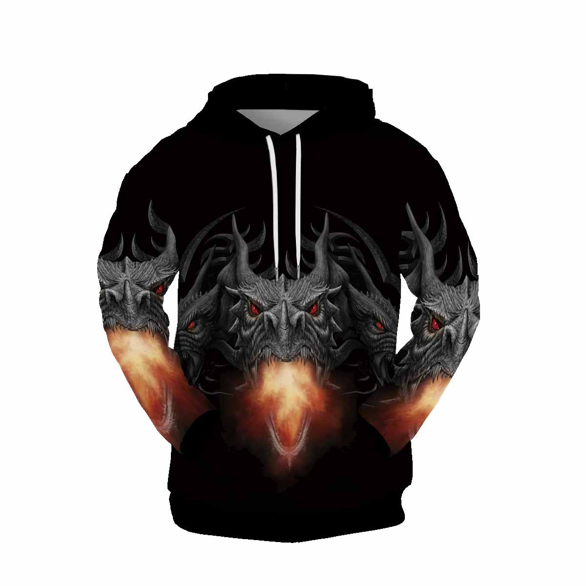 Three-headed dragon Hoodie Pullover 3d Print Sweatshirts