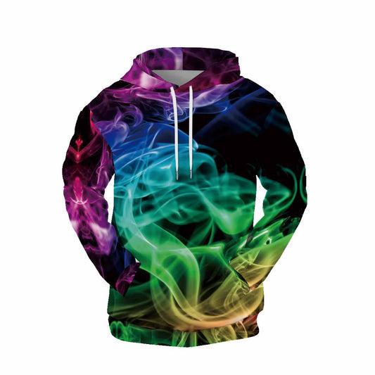 Free Shipping Colorful Smoke Hoodie Pullover 3d Print Sweatshirts