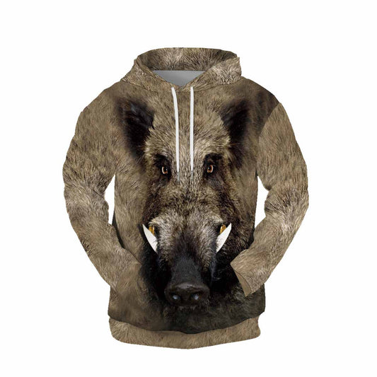Wildschwein-Hoodie-Pullover 3D-Druck-Sweatshirts