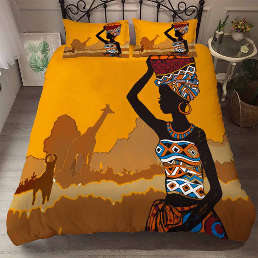 Afrikanische Schönheit Bettbezug-Set