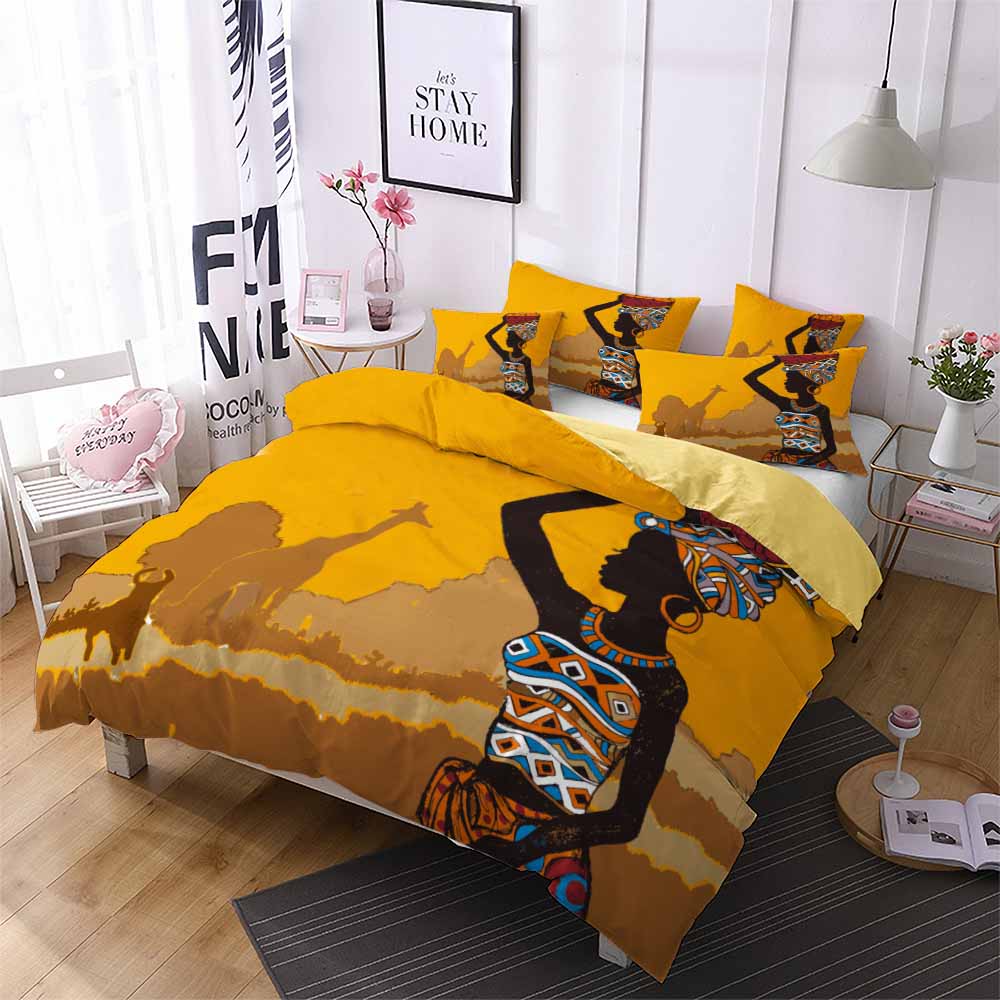 Afrikanische Schönheit Bettbezug-Set