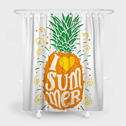 Schimmelfeste 3D-Ananas-Duschvorhänge Ich liebe den Sommer 