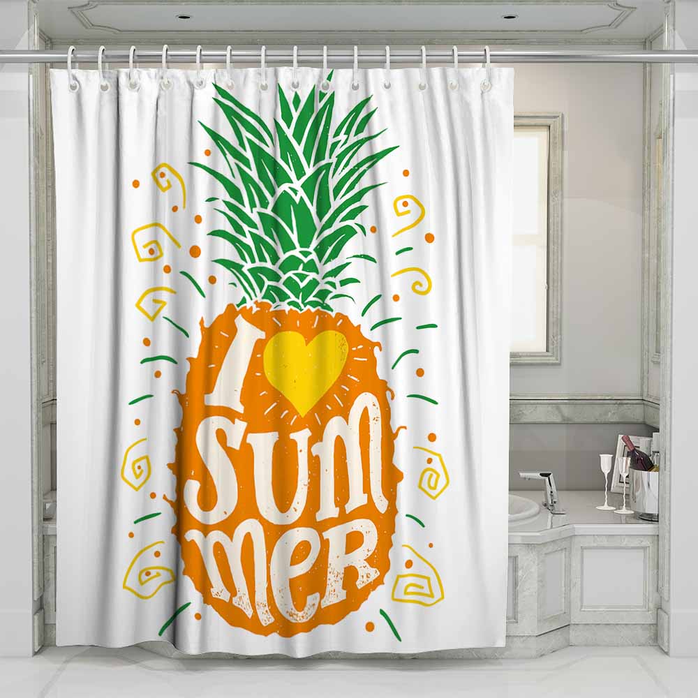 Schimmelfeste 3D-Ananas-Duschvorhänge Ich liebe den Sommer 