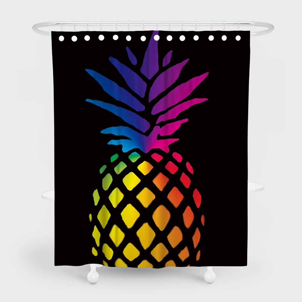 3D waterproof and mildewproof shower curtains with pineapple printing