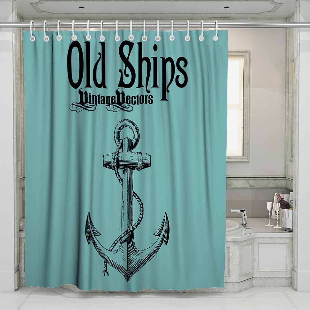 3D waterproof and mildewproof shower curtains with rings old ships