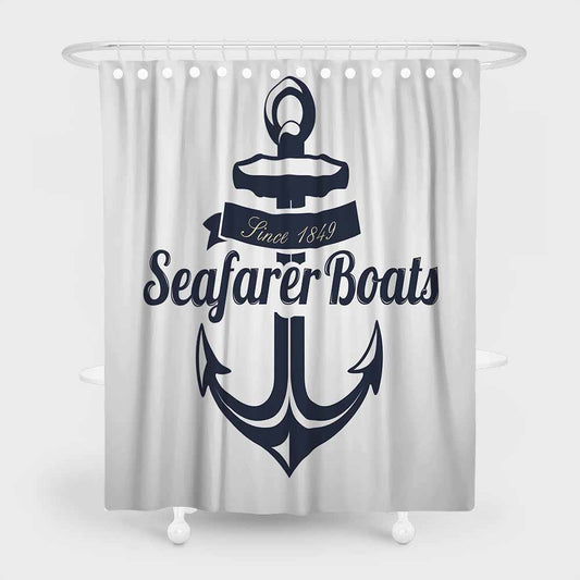 3D waterproof shower curtains seafarer boats