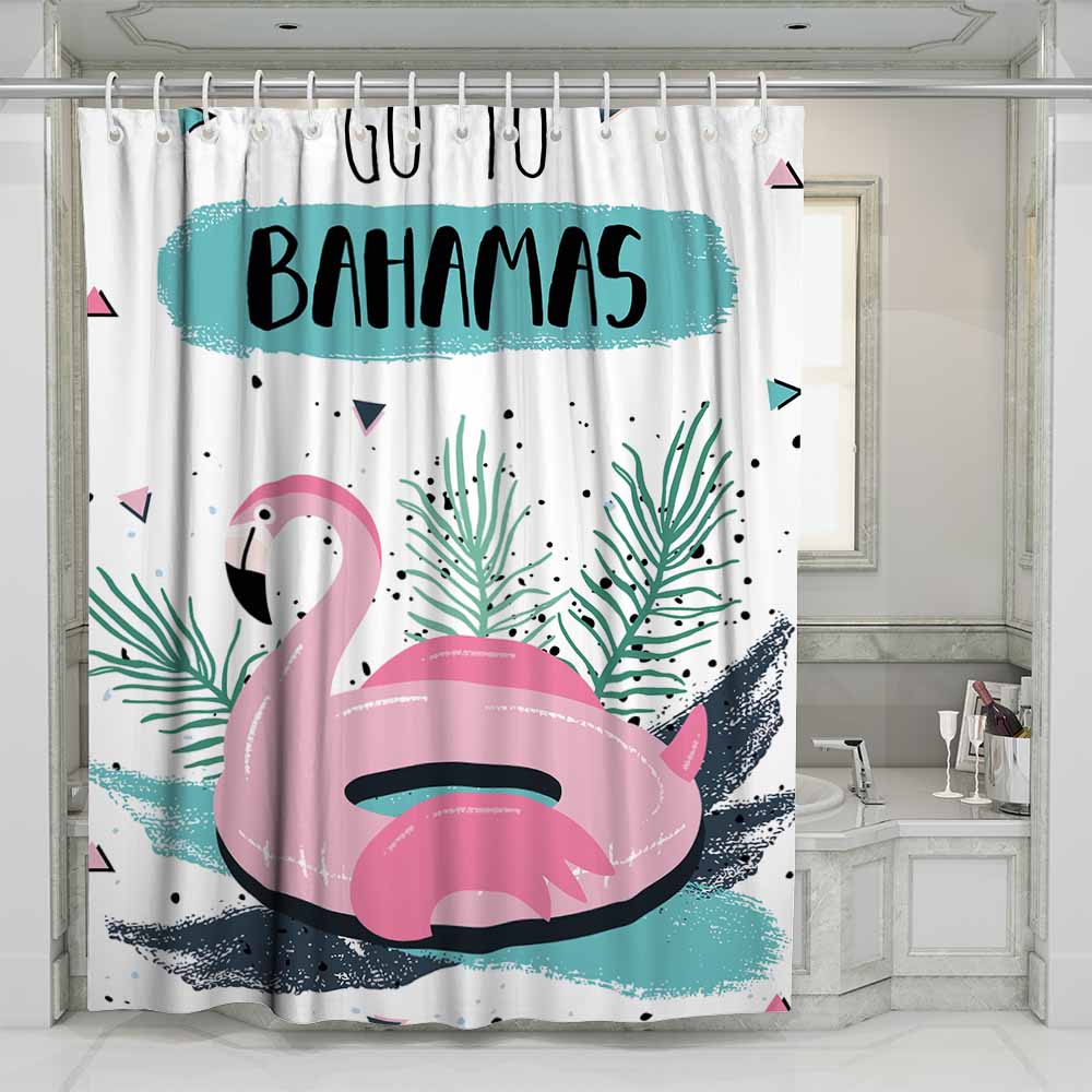 3D flamingo shower curtains
