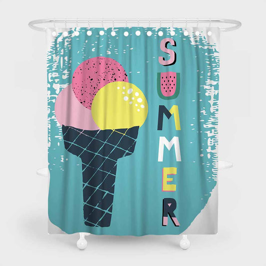3D waterproof shower curtains with icecream printing