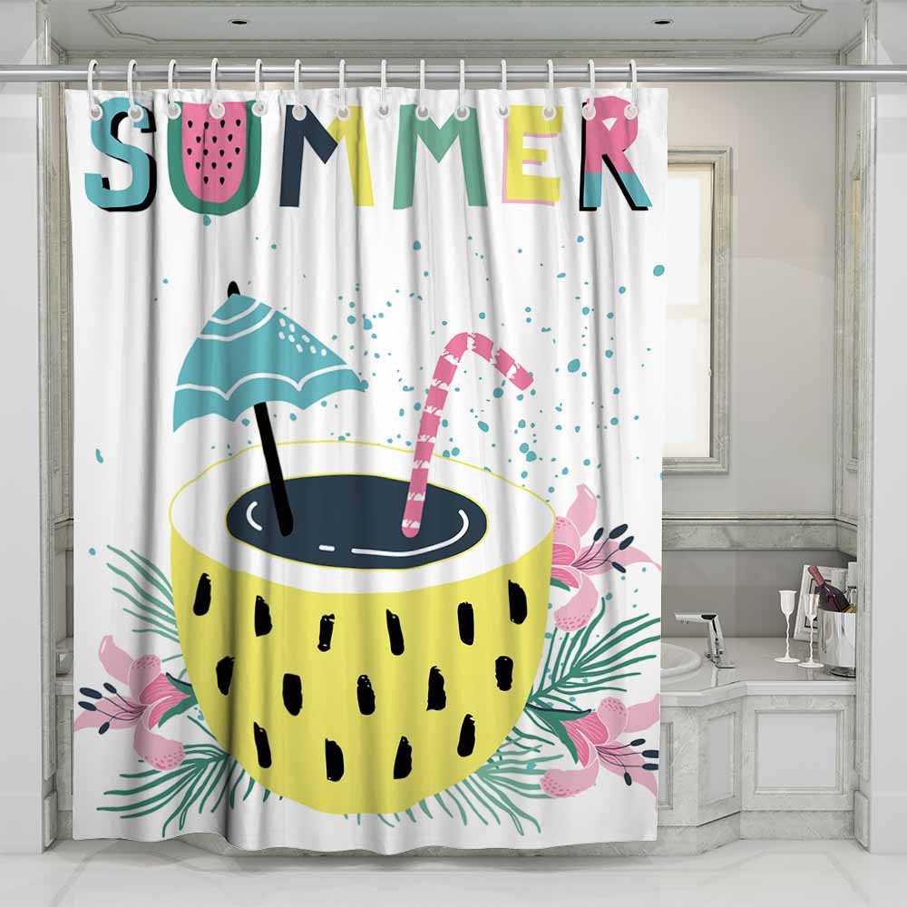3D waterproof pineapple shower curtains