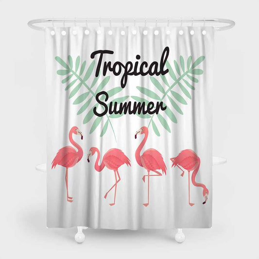 3D waterproof shower curtains tropical summer