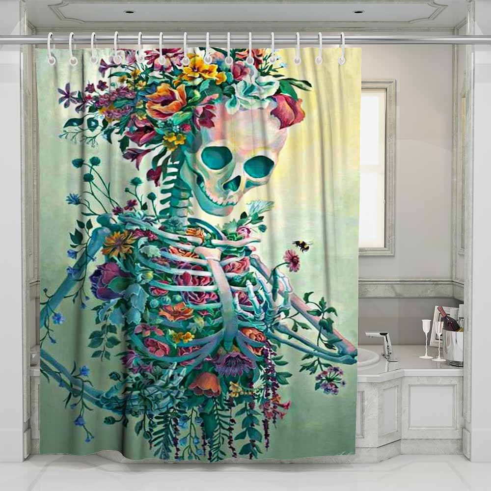 3D waterproof and mildewproof Skeleton shower curtains
