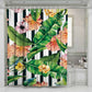3D waterproof and mildewproof shower curtains with rings tropical plants