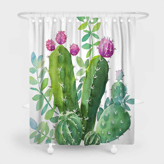 3D waterproof shower curtains cactus printed