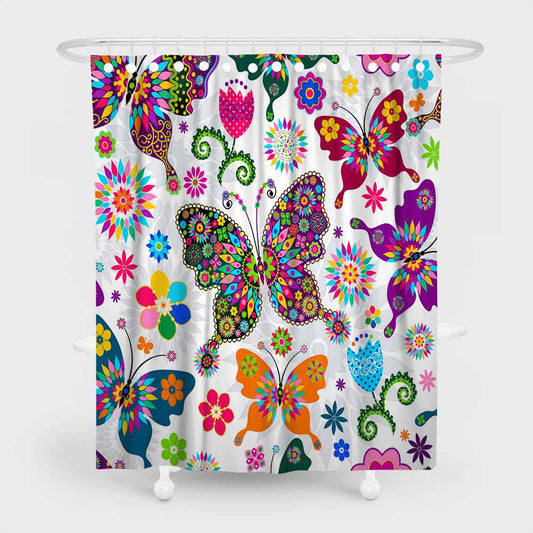 3D mildewproof colorful butterfly shower curtains home decro