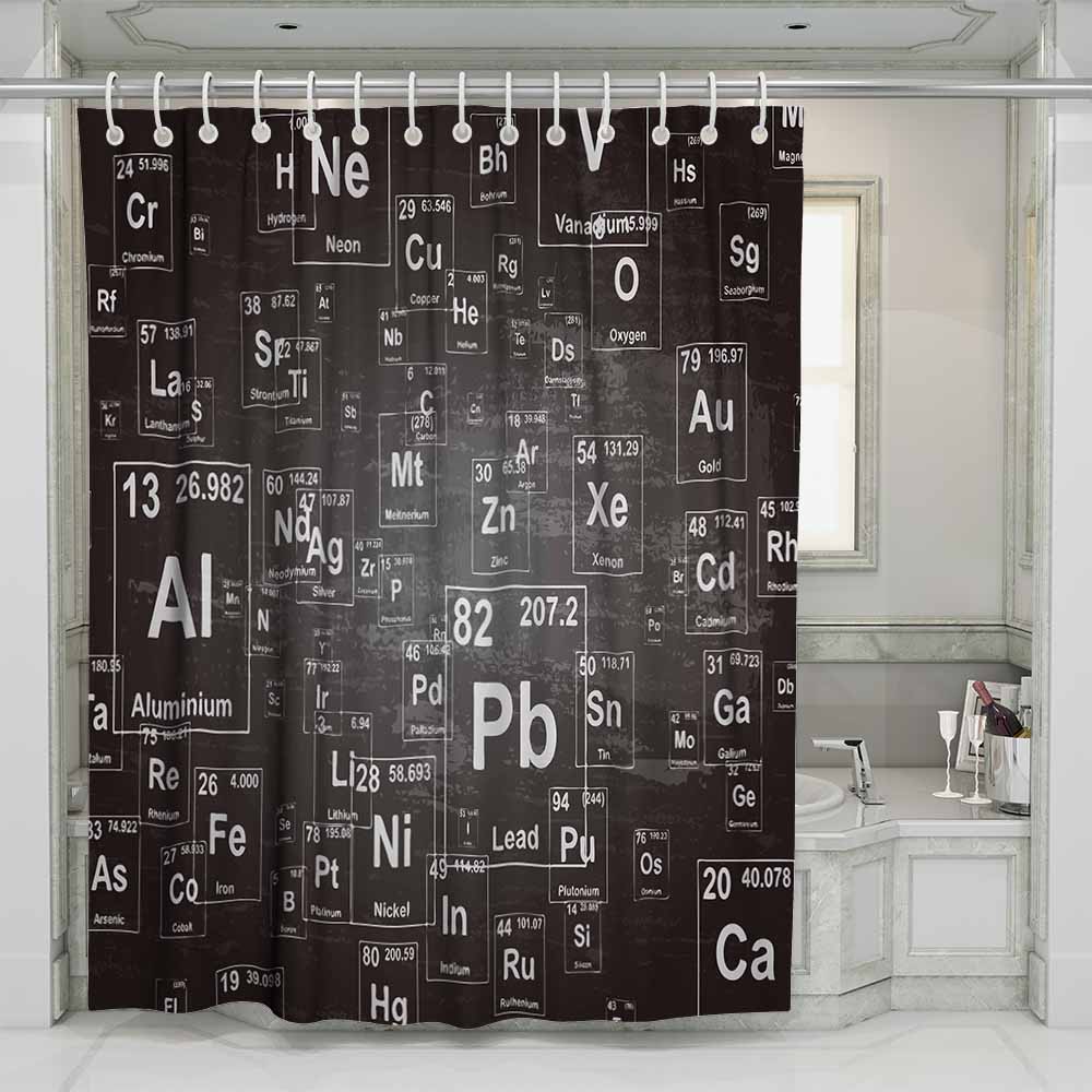 3D waterproof and mildewproof shower curtains for chemistry enthusiast